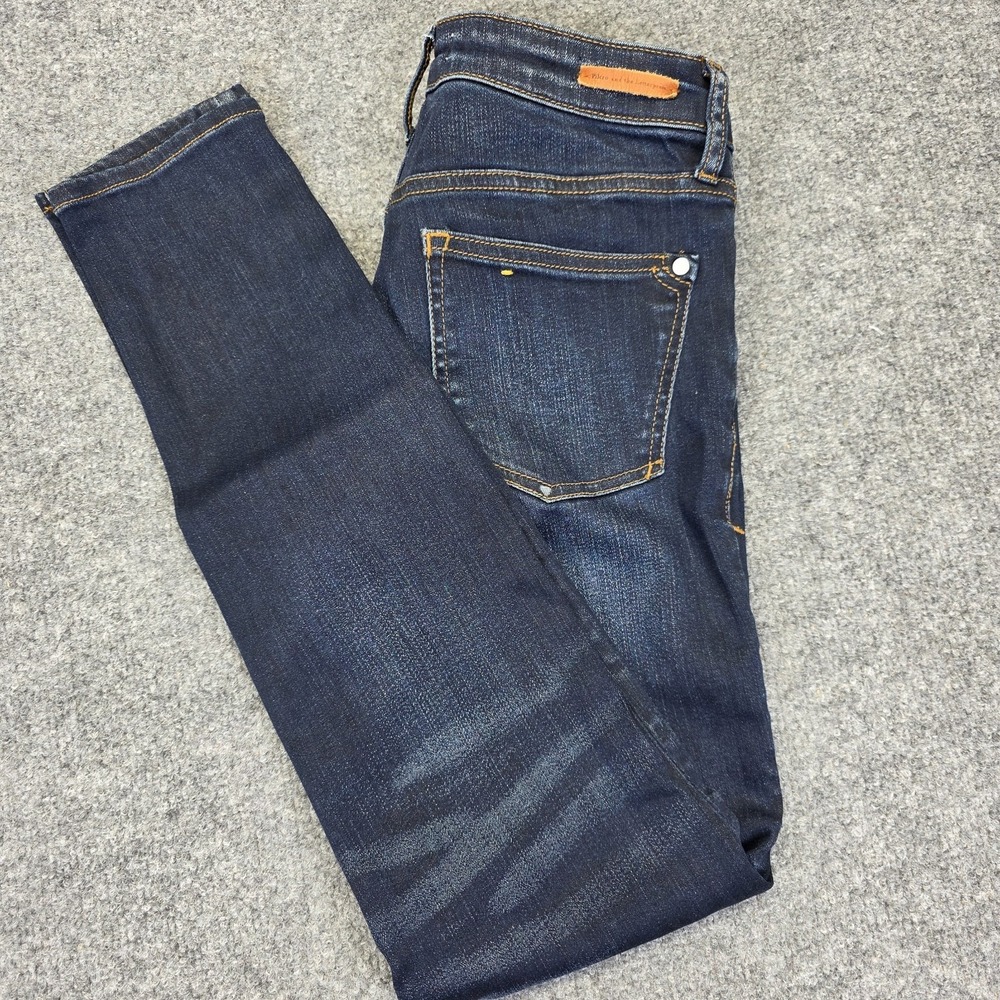 Pilcro And The Letterpress Anthropologie Script Jeans Womens Size 26 Blue Denim